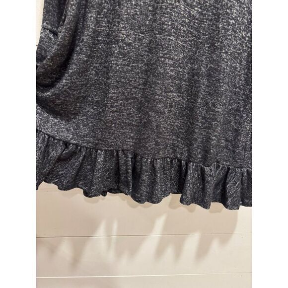 Philosophy Knit Dress Medium Heathered Black Ruffle Mock Neck - Picture 4 of 8